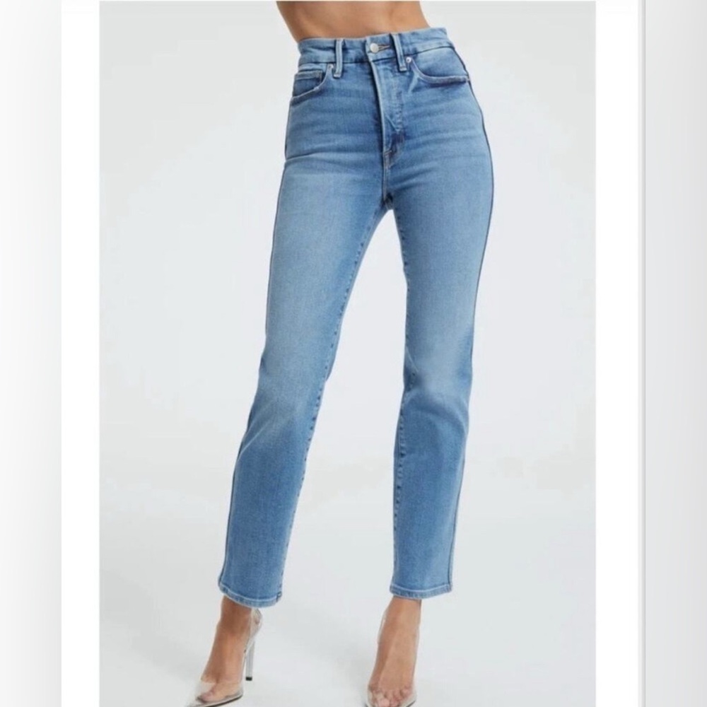Good American Blue Curve Straight Jeans Size 2/26